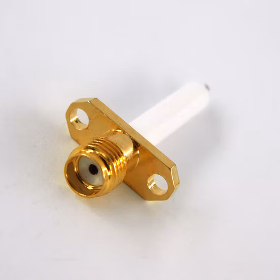 2 Holes Flange Mount Female SMA RF Coaxial Connector 20mm Insulator and 3mm Pin IP67